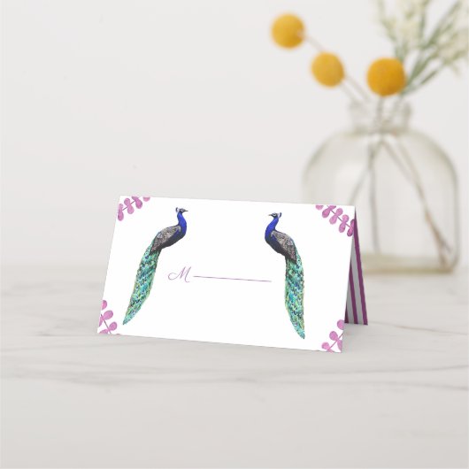 Carte De Placement Mariage Peacock (Devant)