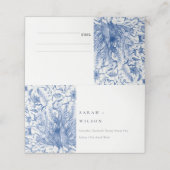 Carte De Placement Mariage Peacock couleur orange bleu encre (Extérieur déplié)