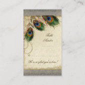 Carte De Placement Mariage Peacock & Feather Table Siège Escort (Dos)