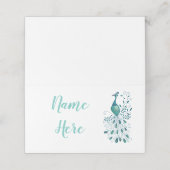 Carte De Placement Mariage Peacock Nom du lieu (Extérieur déplié)