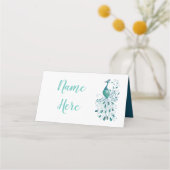 Carte De Placement Mariage Peacock Nom du lieu (Devant)
