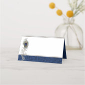 Carte De Placement Mariage Peacock Plumes plié Carte Place (Devant)