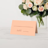 Carte De Placement Mariage Pêche Brown Script simple Couleur moderne