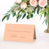 Carte De Placement Mariage Pêche Brown Script simple Couleur moderne