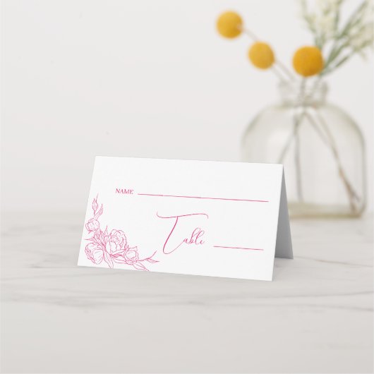 Carte De Placement Mariage Peony Elegance (Devant)