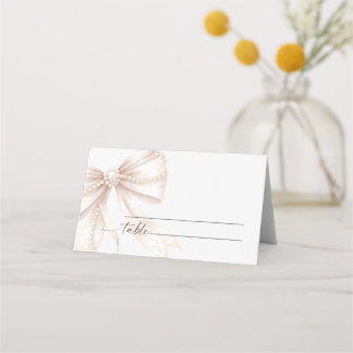 Carte De Placement Mariage Perle et Ruban 