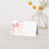 Carte De Placement Mariage Perles et Ruban Rose (Dos)