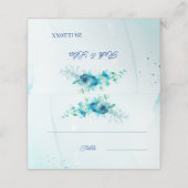 Carte De Placement Mariage personnalisé à fleurs bleues (Extérieur déplié)