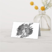 Carte De Placement Mariage photo moderne Brushstroke | BLANCHE (Dos)