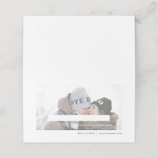 Carte De Placement Mariage photo moderne Faux Vellum (Extérieur déplié)