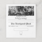 Carte De Placement Mariage photo noir et blanc du journal mariage (Extérieur déplié)