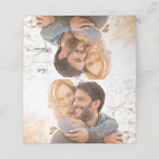 Carte De Placement Mariage photo personnalisé (Extérieur déplié)