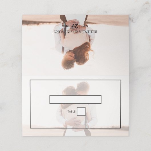 Carte De Placement Mariage photo simple et élégant (Extérieur déplié)