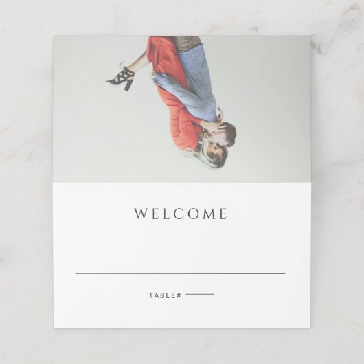 Carte De Placement Mariage photo simple moderne (Extérieur déplié)