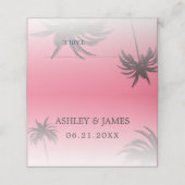 Carte De Placement Mariage Pink Tropical Palm Tree Beach (Extérieur déplié)