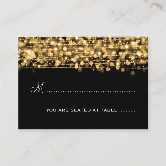 Carte De Placement Mariage Plaques de la fête Étincelles Or (Devant)