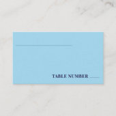 Carte De Placement Mariage plat bleu marine moderne Table No. (Devant)