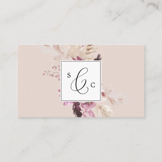 Carte De Placement Mariage plat Boho Pampas (Dos)