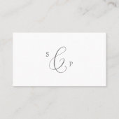 Carte De Placement Mariage plat de calligraphie argentée (Dos)