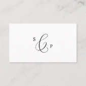 Carte De Placement Mariage plat de calligraphie noire délicate (Dos)