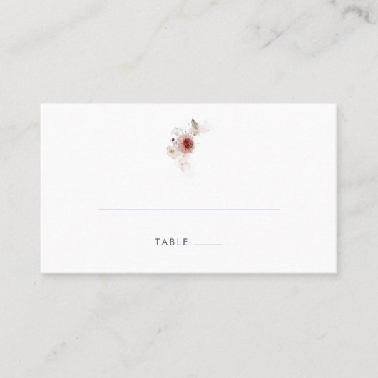 Carte De Placement Mariage plat floral simple (Devant)