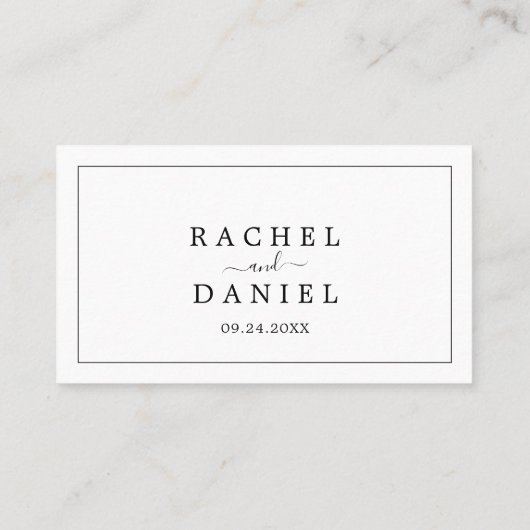 Carte De Placement Mariage plat minimaliste (Dos)