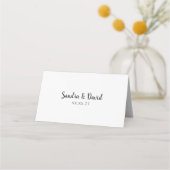 Carte De Placement Mariage plié simple Monogramme noir (Dos)