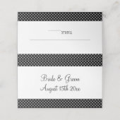 Carte De Placement Mariage pois noir et blanc joyeux (Extérieur déplié)