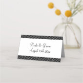 Carte De Placement Mariage pois noir et blanc joyeux (Devant)
