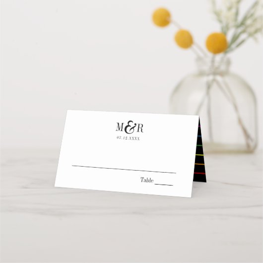 Carte De Placement Mariage Rainbow Pinstripe Pride | Carte de place (Devant)