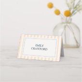 Carte De Placement Mariage rayé pêche et crème (Dos)