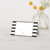Carte De Placement Mariage Rayure Classique | Faux Papier D'or (Devant)