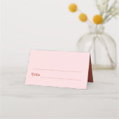 Carte De Placement Mariage Retro Boho rouge et rose (Devant)