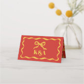 Carte De Placement Mariage rétro Coquette Bow (Dos)