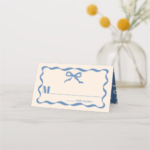 Carte De Placement Mariage rétro Coquette Bow