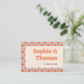 Carte De Placement Mariage rétro du milieu du siècle (Debout devant)