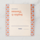 Carte De Placement Mariage rétro du milieu du siècle (Extérieur déplié)