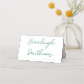 Carte De Placement Mariage rétro Green Wavy (Dos)
