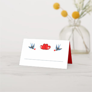 Carte De Placement Mariage Retro Rockabilly Hearts