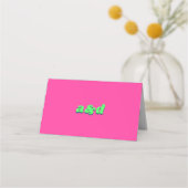 Carte De Placement Mariage rétro rose et vert (Dos)