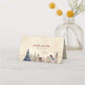Carte De Placement Mariage romantique d'hiver (Dos)