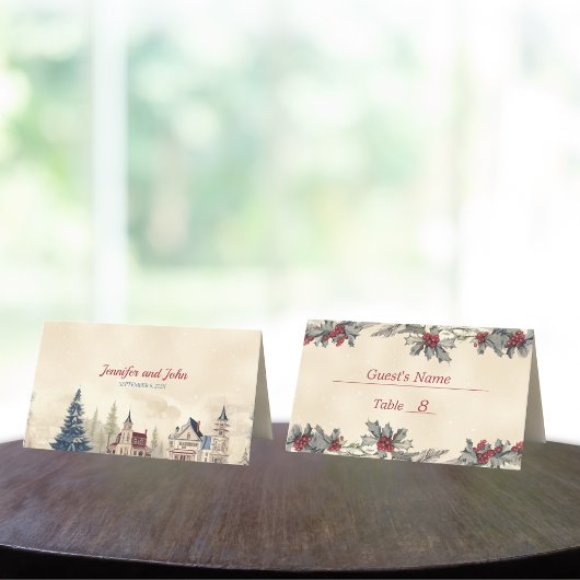 Carte De Placement Mariage romantique d'hiver