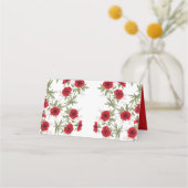 Carte De Placement Mariage Romantique Rose Rouge (Dos)