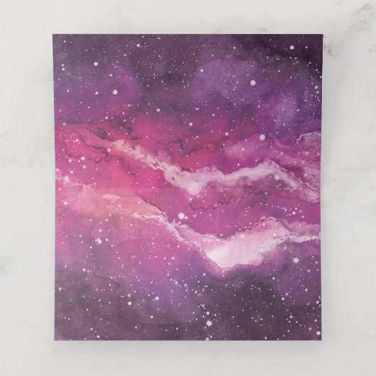 Carte De Placement Mariage rose cosmique Stardust (Intérieur déplié)