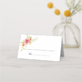 Carte De Placement Mariage rose d'aquarelle (Devant)