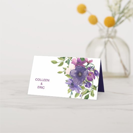 Carte De Placement Mariage Rose de Blue Violet Wild (Dos)