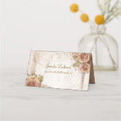 Carte De Placement Mariage Rose de couleur douce (Devant)