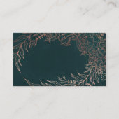 Carte De Placement Mariage rose de fleurs d'or émeraude vert  (Devant)