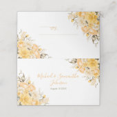 Carte De Placement Mariage Rose élégant jaune et ivoire (Extérieur déplié)