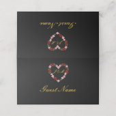 Carte De Placement mariage rose et noir (Extérieur déplié)
